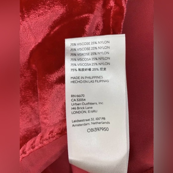 Anthropologie Pilcro Velvet Button-Up Cherry Red Blouse | Large | Stunning Color - Picture 12 of 14